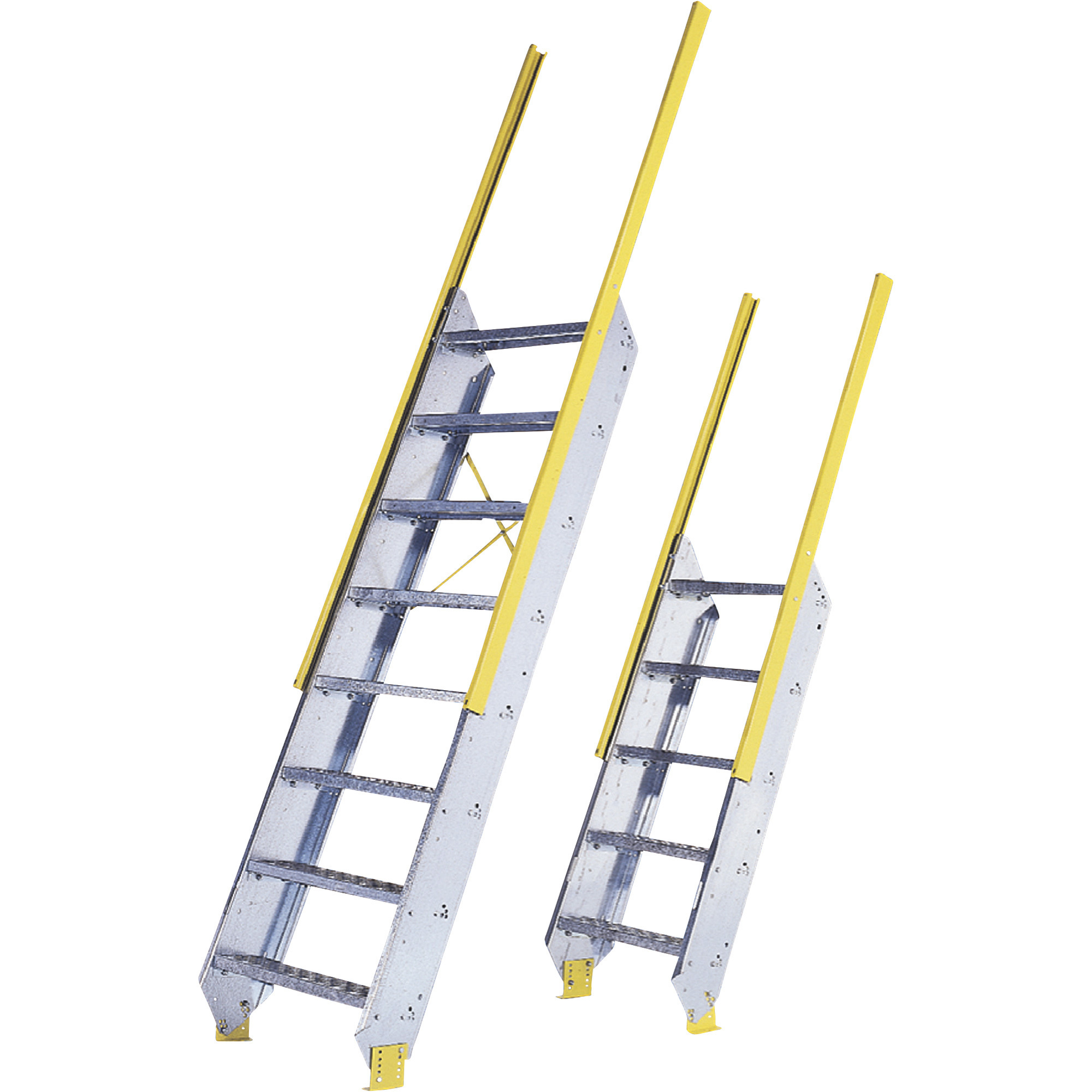 Equipto Industrial Ship's Ladder, For 10ft.9in. to 11ft.8in. Floor Heights, 24in.W Tread